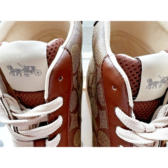 Coach Signature Monogram HighTop sneakers Mens 10.5(44)womens 12 retro classic